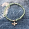 Aventurine bracelet with honey bee charm