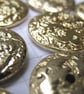 10 Medium Flat Embossed Bird Buttons - Image 2
