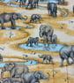 Elephant fabric brush roll, Elephants pencil wrap, Tool roll, Handmade - Image 8