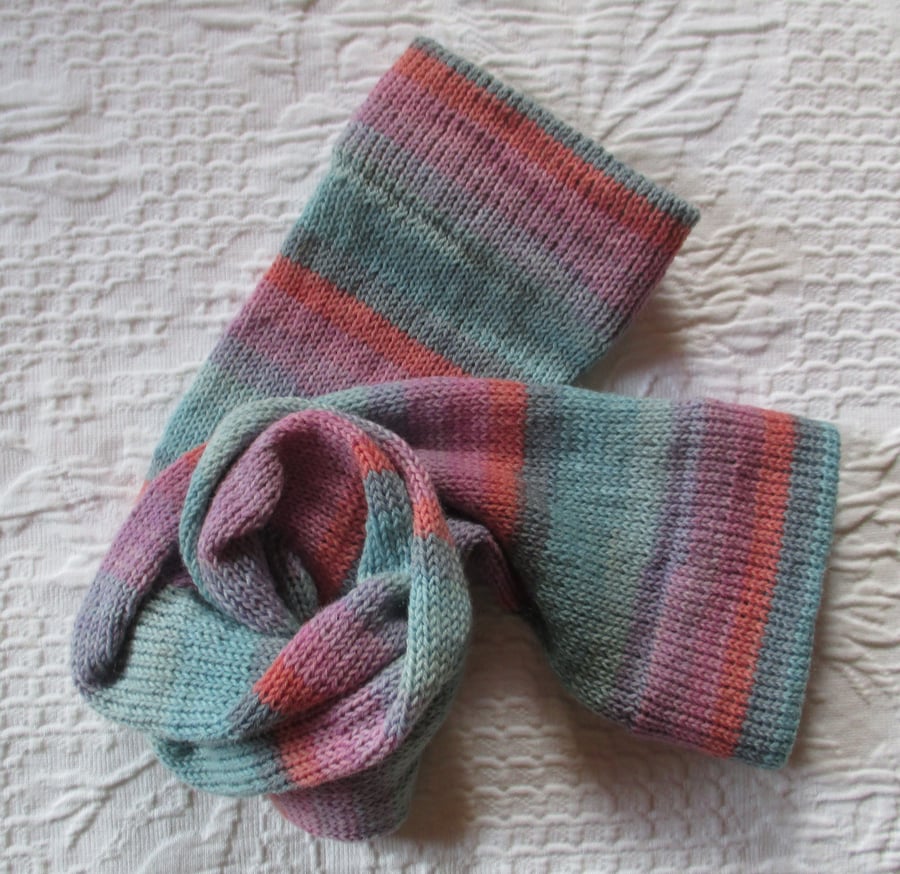 Handmade Merino Wool Socks SIZE: 7-9 UK, 9-11 US, 39-42 EURO pinks and blues