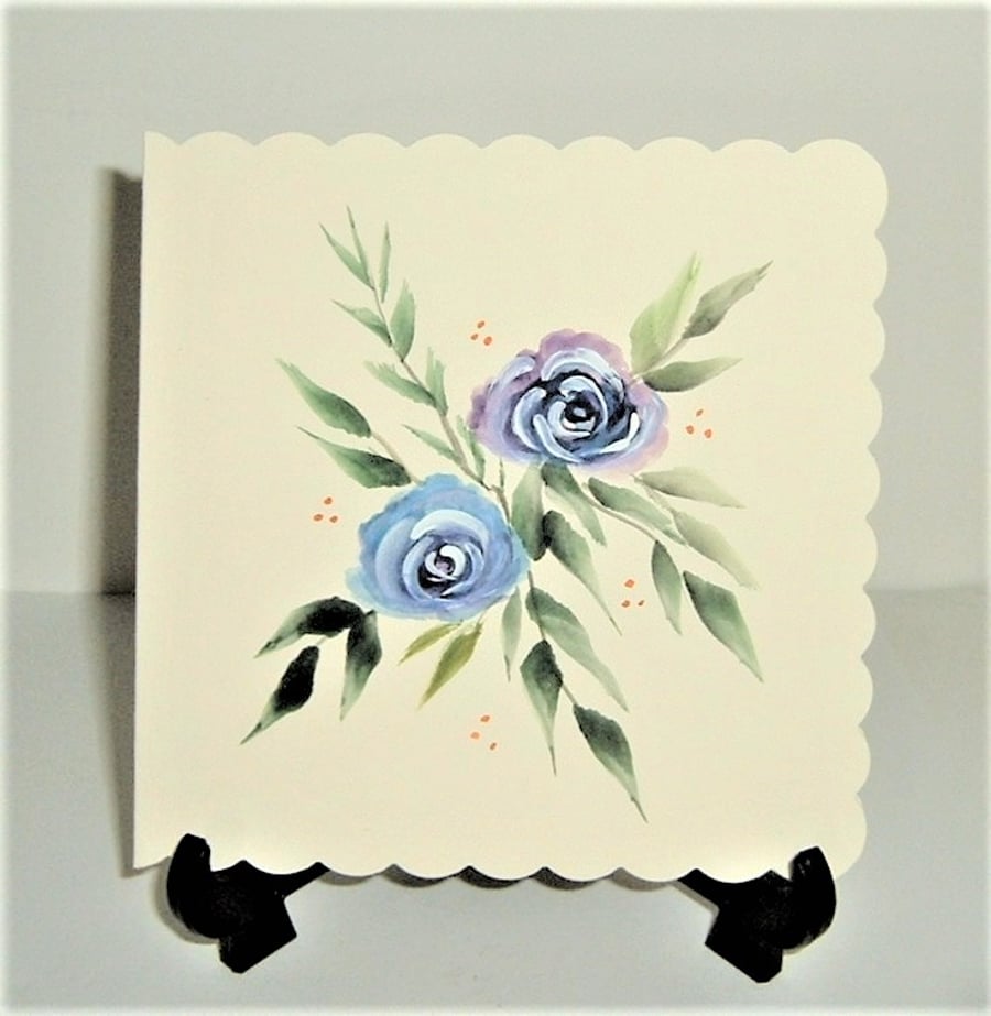 original art hand painted greetings card ( ref F 594)