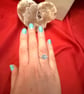 Wire-wrapped Silver-plated Blue Lace Agate ring - Image 2