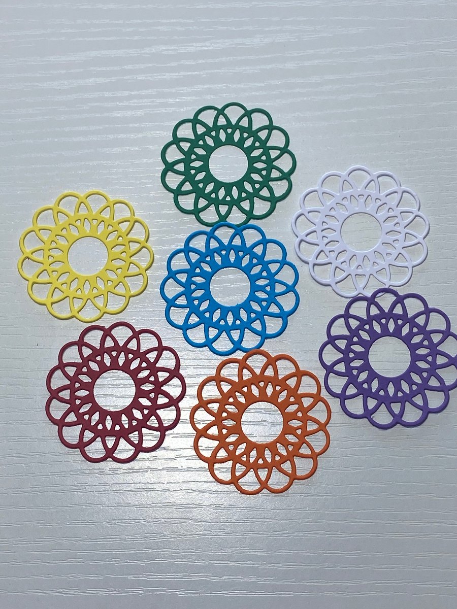 Mini Doily Paper Die Cut Card Toppers Embellishments Handmade Card Making 7pcs