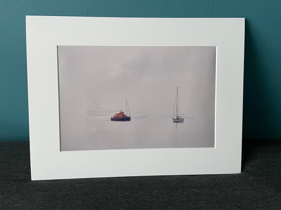16x12 inch White Mounted Print of Weymouth Dorset 