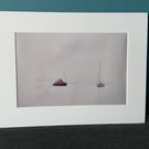 16x12 inch White Mounted Print of Weymouth Dorset 