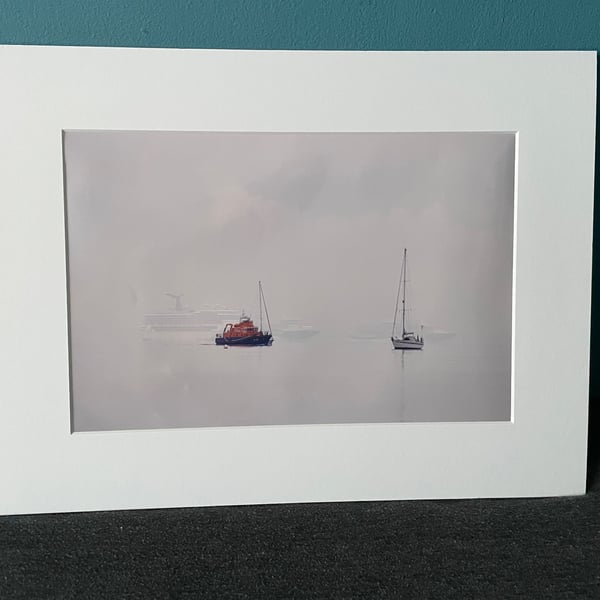 16x12 inch White Mounted Print of Weymouth Dorset 