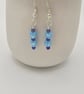 Czech glass light blue heart earrings - Image 4