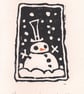 Snowman - lino cut print Christmas card - Image 1