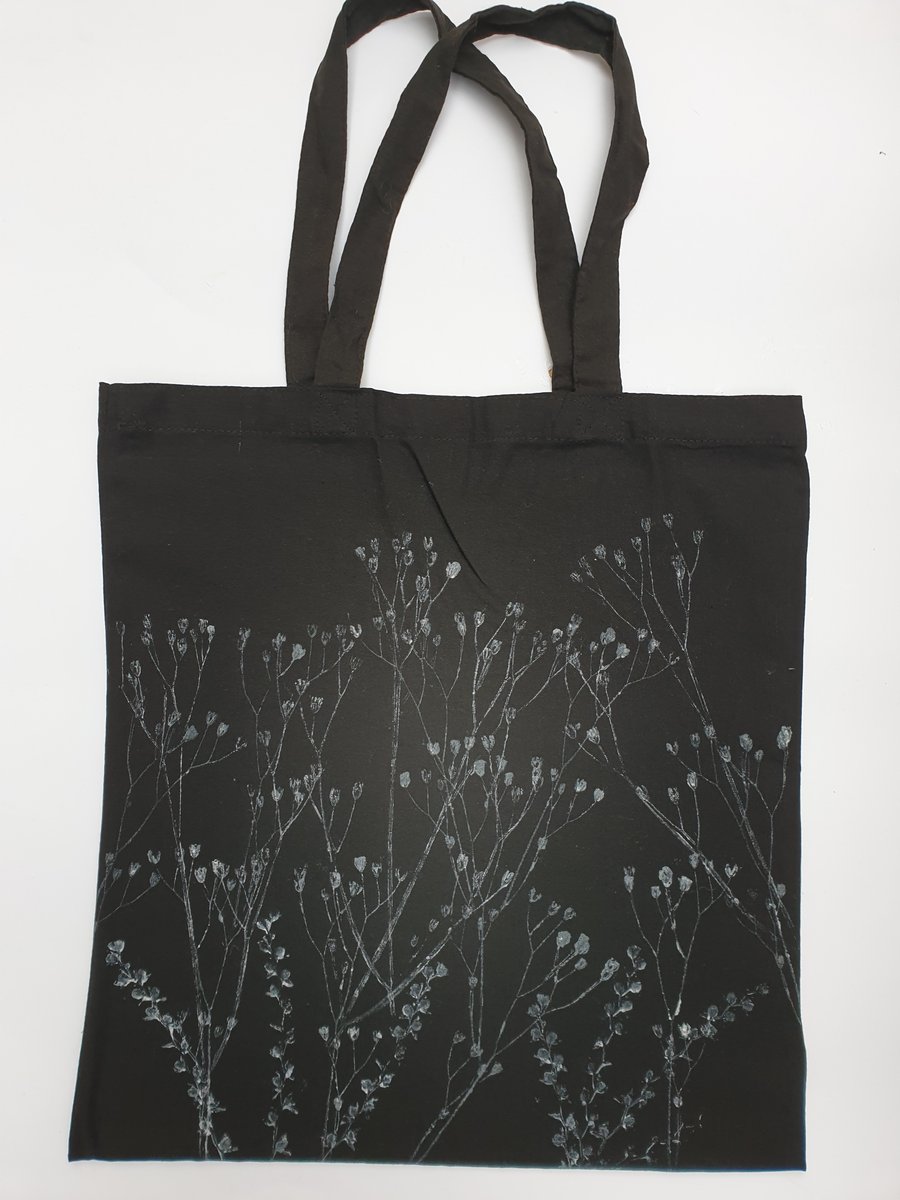 Botanical print shopping bag