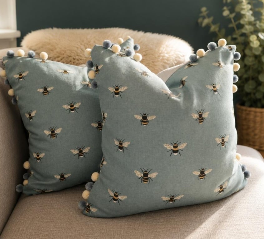 Sophie Allport Bumble Bee Cushion Cover Turquoise 