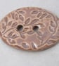Large Sand Brown Sprig Oval Handmade Ceramic Button - Image 3