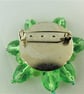 Ladies Wire Wrapped Green Crystal Beaded Flower Brooch - Image 3