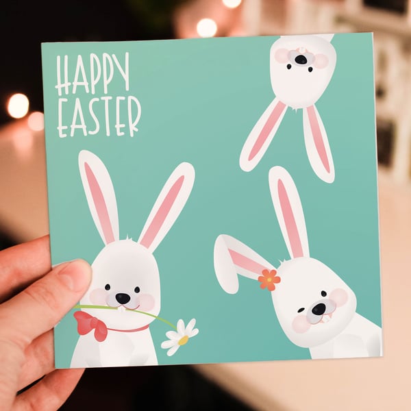 Easter card: Easter bunnies