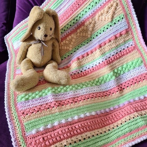 Beautiful Hand Crochet Baby Blanket 