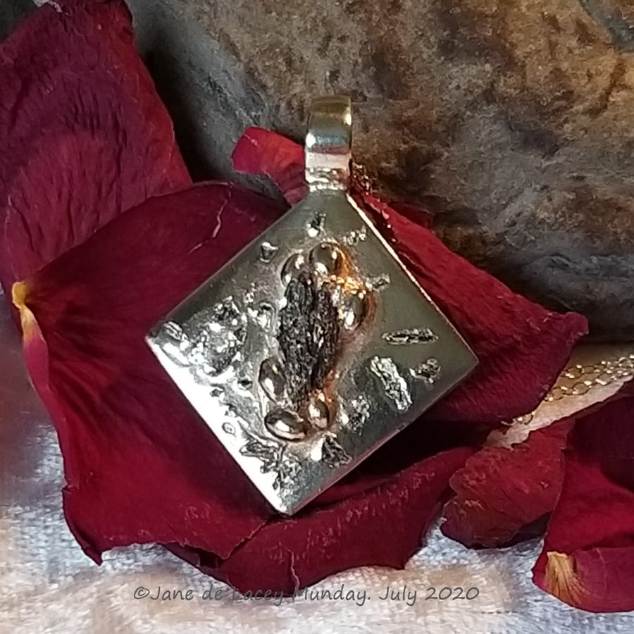 Fine Silver Pendant with Mineral Accents