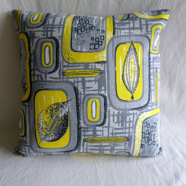 1950s vintage barkcloth cushion cover