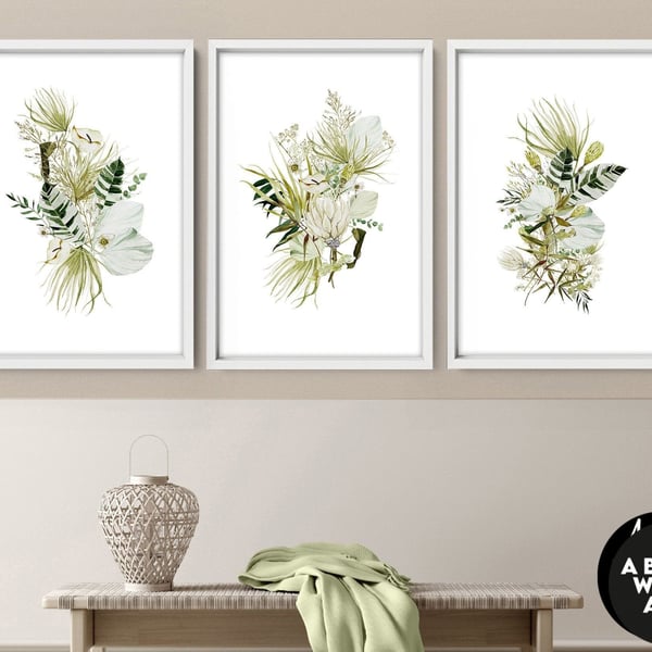 Botanical Illustration art prints, Greenery home decor gift, tropical wall art s