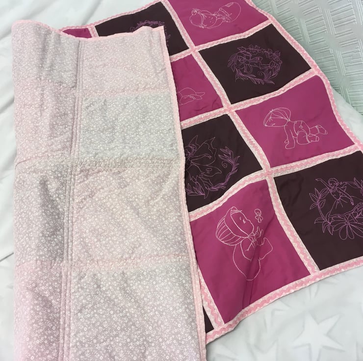 Baby Girl and Fairies Design. Quilt, Playmat, C... Folksy