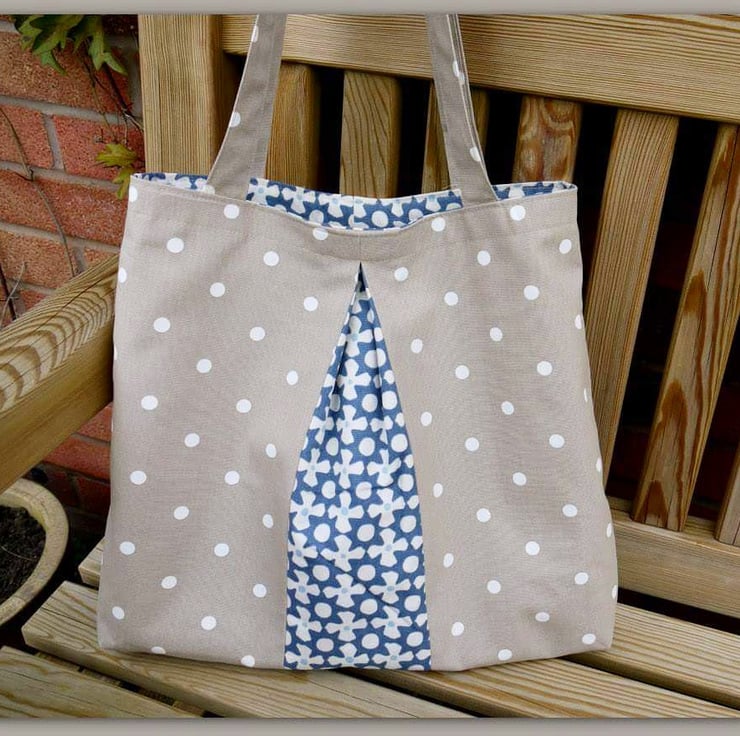 Pleated Tote Bag Sewing Pattern by Lillyblossom - Folksy