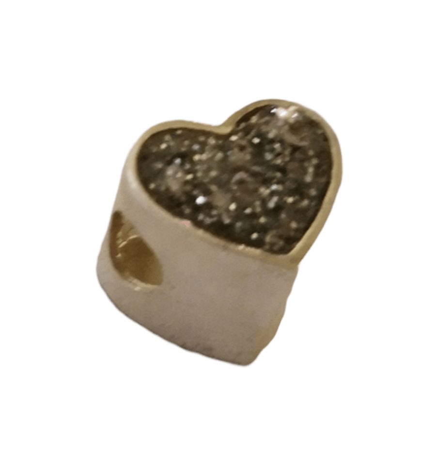 Pandora Style Cremation Ashes Memorial Sterling Silver Heart Charm Bead 