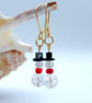 Snowman Gemstone & Gold Plate Earrings, Christmas Jewellery, Stocking Fillers - Image 4
