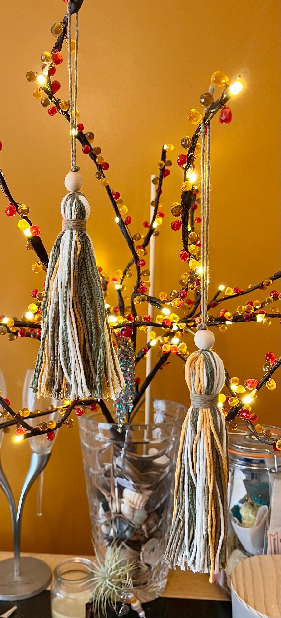 Set of 2 matching Tassels,, Shabby Chic Tassels, Handbag Tassels, Tassels