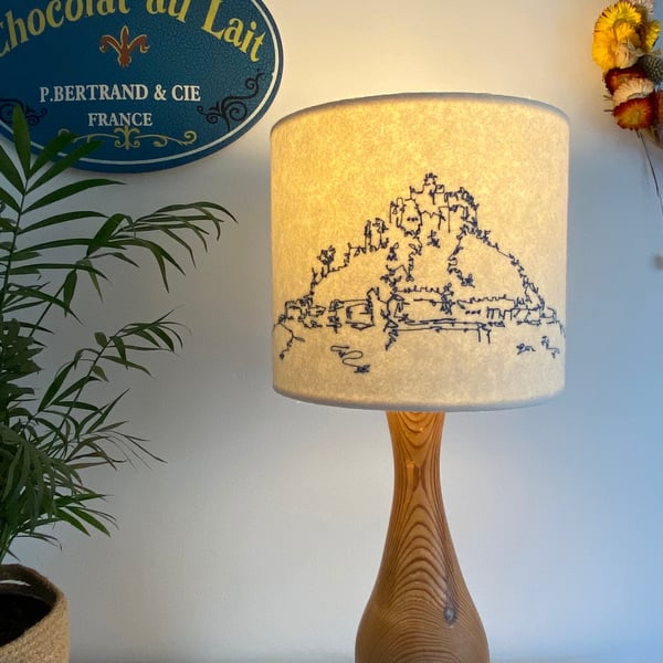 St Michael s Mount Embroidered Lampshade - Cornwall