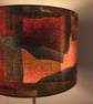 Abstract Earthy Tones Mid Century Style Lampshade in Retro Brown Teal fabric - Image 5