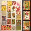 Craft supplies, vintage playing cards and origami papers, craft kit.