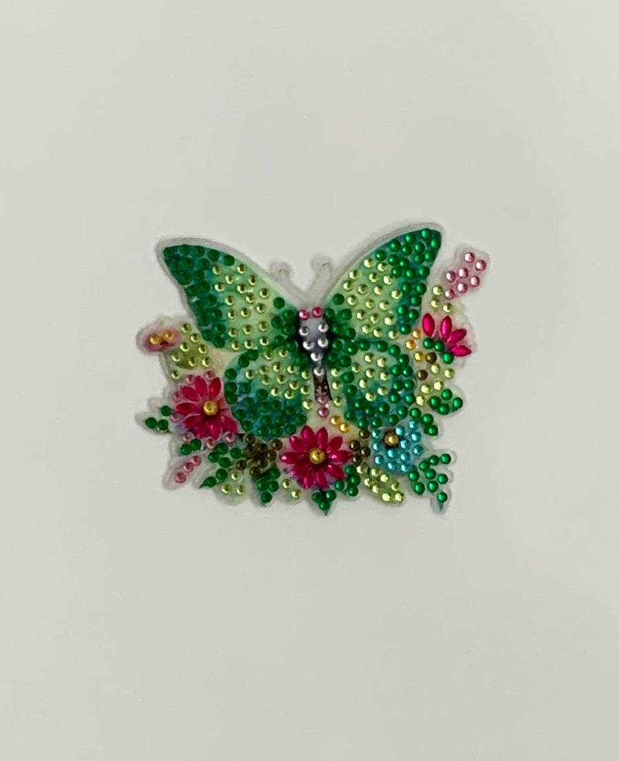 Crystal Art Butterfly Fridge Magnet. Design 2