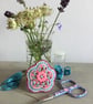 Hand Embroidered Pastel Flower Brooch  - Image 5