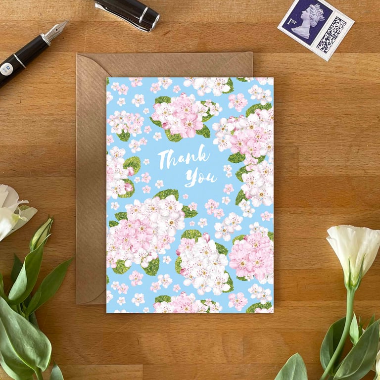 Thank You Blossoms Card With Kraft Envelope