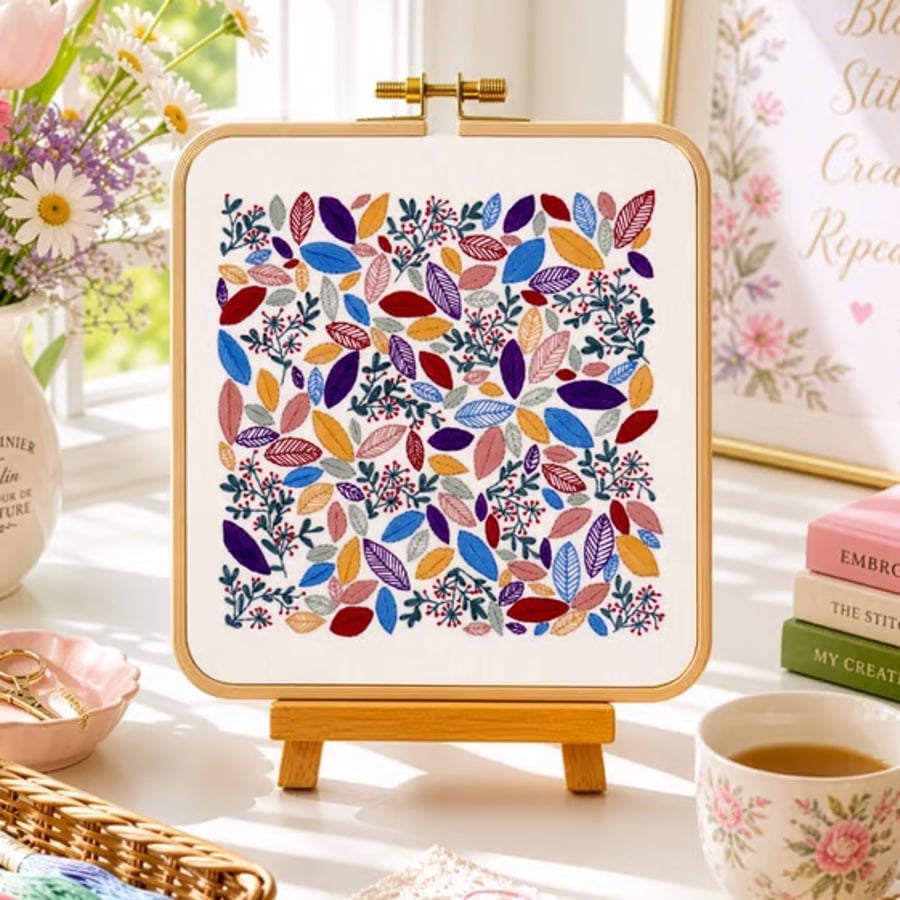 Changing Leaves Hand Embroidery PDF Pattern