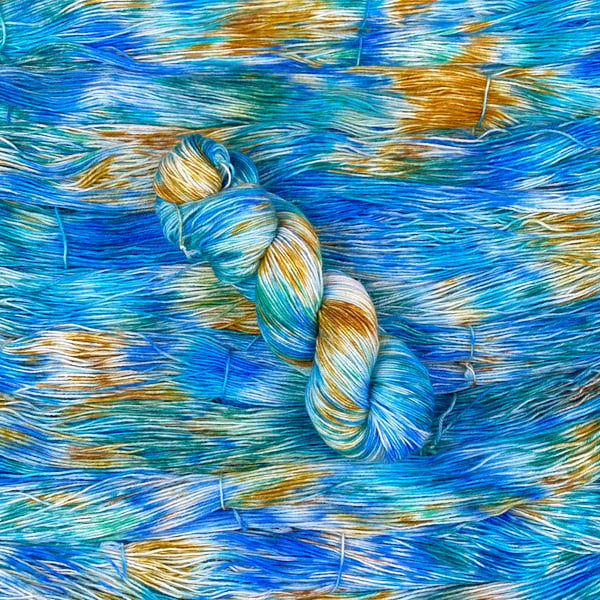 CLEARANCE: Hand Dyed Yarn: 4ply Merino Nylon, Seascape 