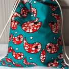 Bright and funky drawstring bag