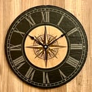 Slate and Wood Wall Clock