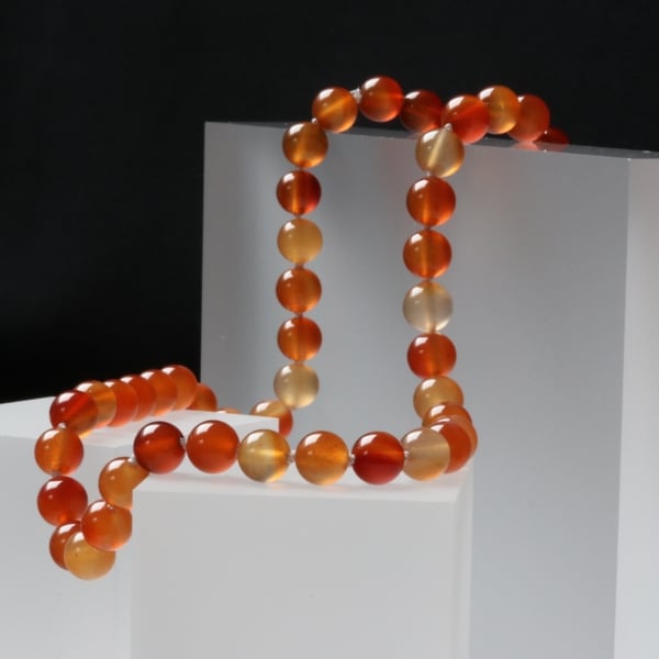 Natural Carnelian Necklace with Pewter Toggle Clasp