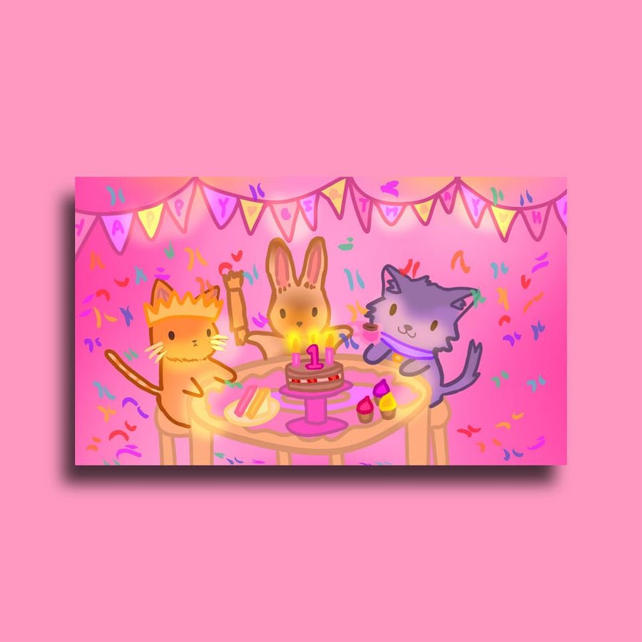 Kawaii Animal Tea Party Birthday Stickers Woodland Planner Scrapbook Decor