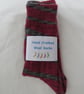 Hand-cranked Knitted Ribbed Wool Socks Size 6 to 7 - Image 5
