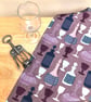 Tea towel with vintage cut glass decanters on brown