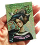 Sea Maiden Original ACEO Miniature Artwork Portrait Art Ocean Coastal Aesthetic 