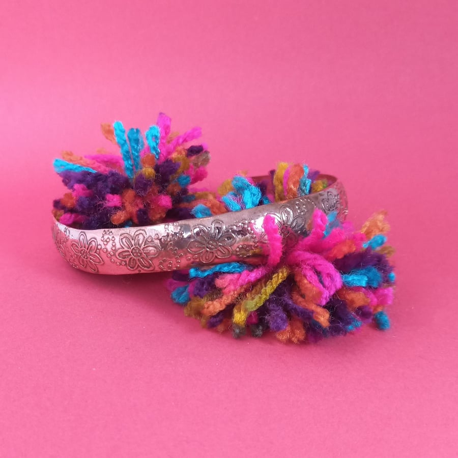 copper flower bangle