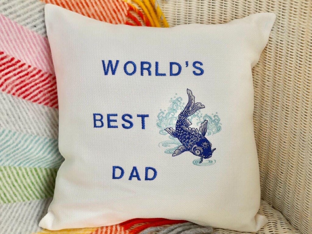 World’s Best Dad: Embroidered Scatter Cushion 33cm