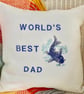 World’s Best Dad: Embroidered Scatter Cushion 33cm