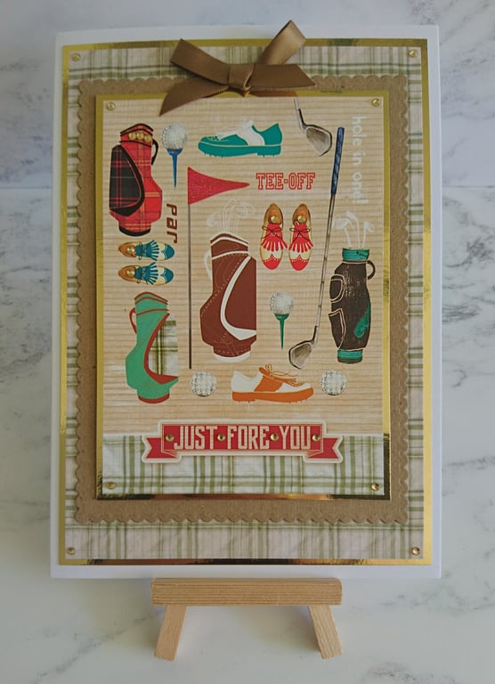 Birthday Card Golf Golfing Tee Off Just Fore You Birthday