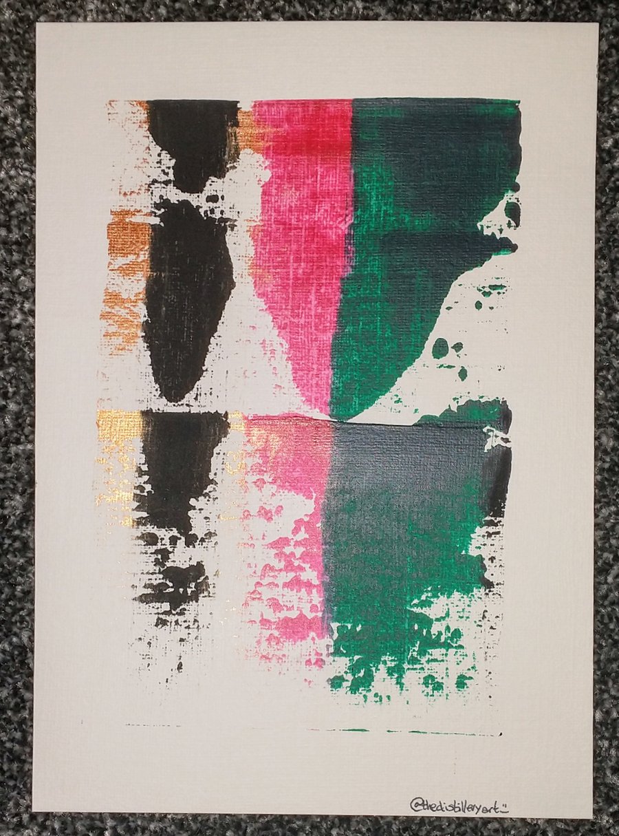 A5 Abstract Acrylic Pull Painting