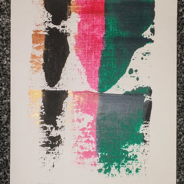 A5 Abstract Acrylic Pull Painting