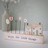 Little Wooden Houses with Clay & Button Garden 'Enjoy the little things'
