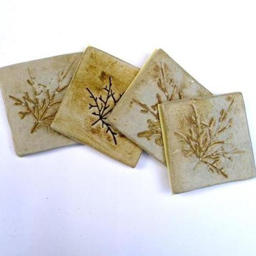 Natural Leaf Coasters set of 4