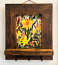 Handmade Reclaimed Wood Daffodil Flower Picture Wall Hanging With 3 Key Hooks  - Image 2